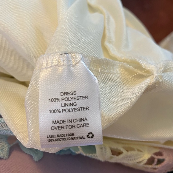 Knit Works Dress Girls Size 8 Multi Colored, Ivory lining, pink belt sleeveless - Picture 12 of 14